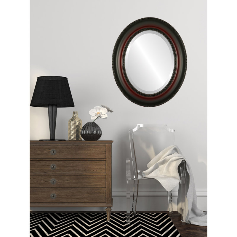 Miroir d'appoint Schillinger, H 41 po x l 29 po, Bois de rose