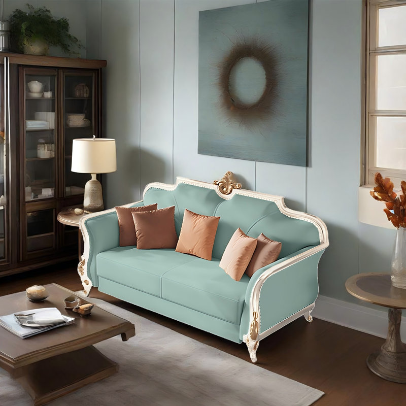 Canapé-lit convertible 90,55 po Modern Light Luxury, H 45,28 po x l 90,55 po x P 37,4 po, Mint Green
