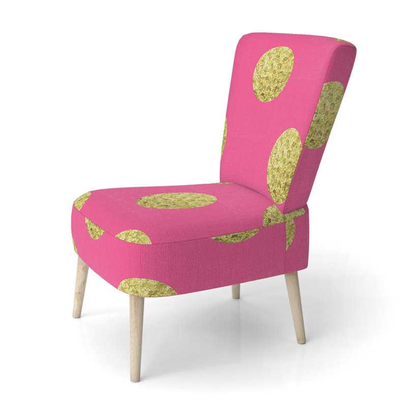 Fauteuil d'appoint rembourré à motif de cercles dorés