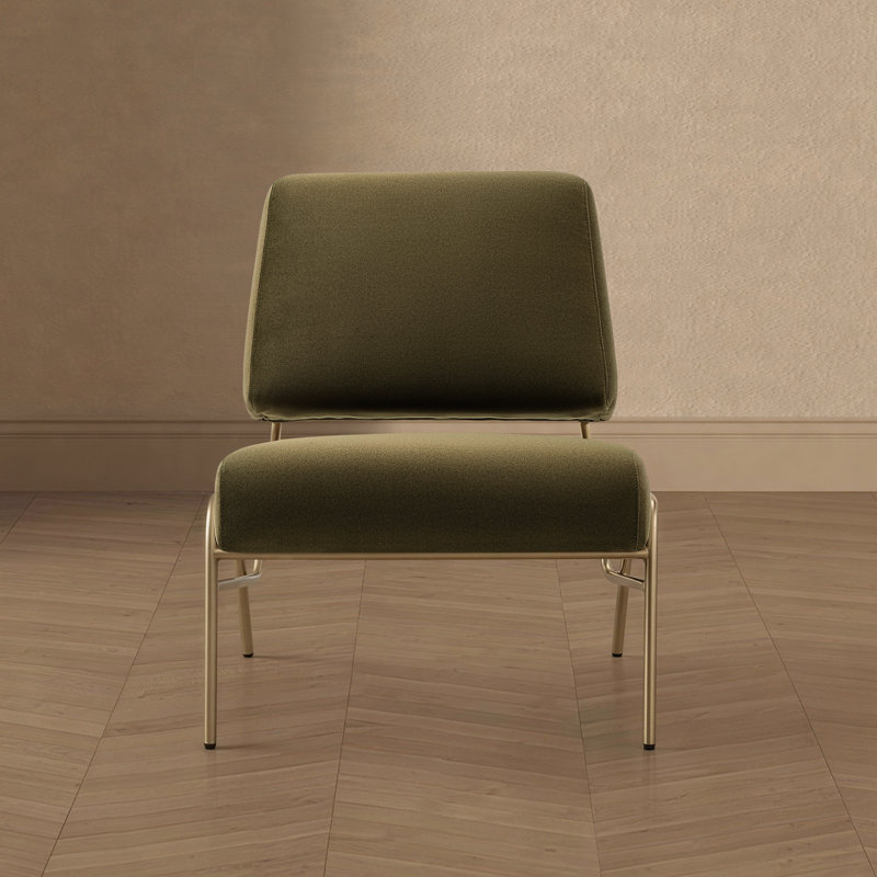Fauteuil lounge Serenity contemporain et moderne, recouvert de faux mohair vert forêt, Vert forêt