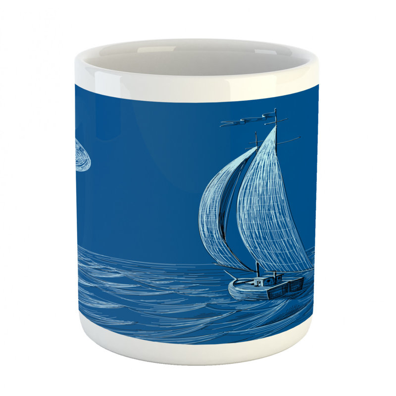 Grande tasse à café nautique voilier
