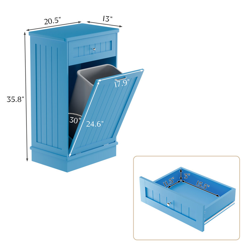Armoire poubelle inclinable 10 gallons Havant, Bleu clair