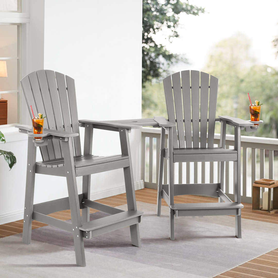 Outdoor Tall Adirondack Chairs With Connecting Tray (Set of 2) Dovecove Frame 