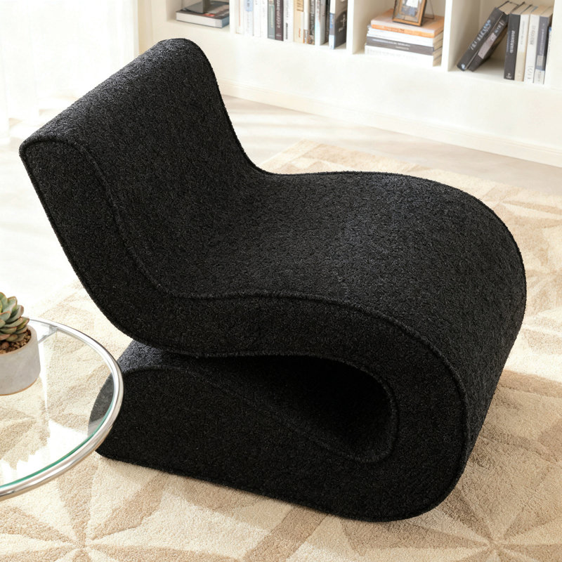 Chaise courbée sans accoudoirs Modern, Gris anthracite
