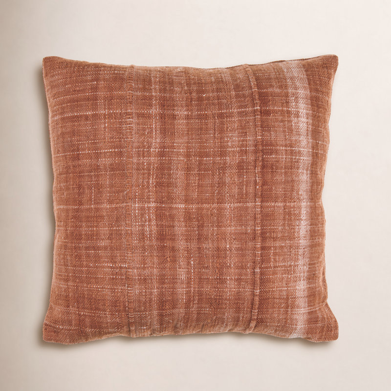 Zeppelin Recycled PET Yarn Reversible Throw Pillow, Polyester/Polyfill, 22"H x 22"W, Brown