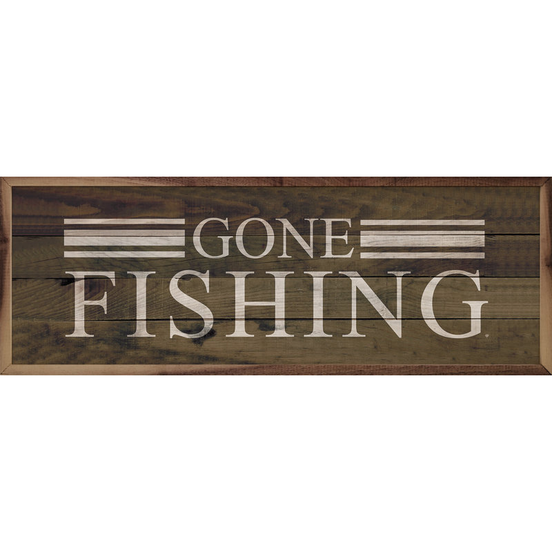 Gone Fishing Stripe Brown, 4" H x 12" W