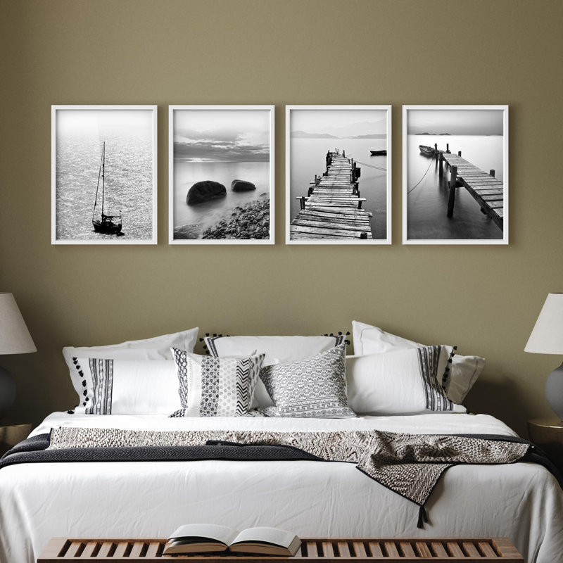 "Photographie nautique en noir et blanc", Blanc, H 16 po x l 12 po