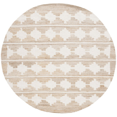 Ivory Natural Hand-Loomed Jute Wool Rug