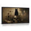 Chat noir sur crâne Steampunk avec roses, art mural d'Halloween-825355883