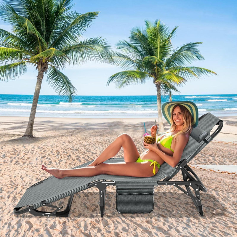 Orionna Steel Outdoor Lounge Chair, Blue Horizon, Blue