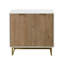 Armoire de rangement à 2 portes avec accents dorés