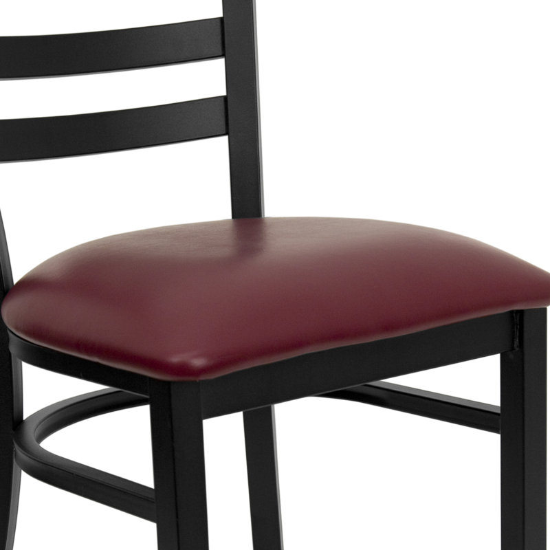 Chaise de restaurant en métal à dossier échelle Promercel Hercules de Prompton, 2, Noir, Noir
