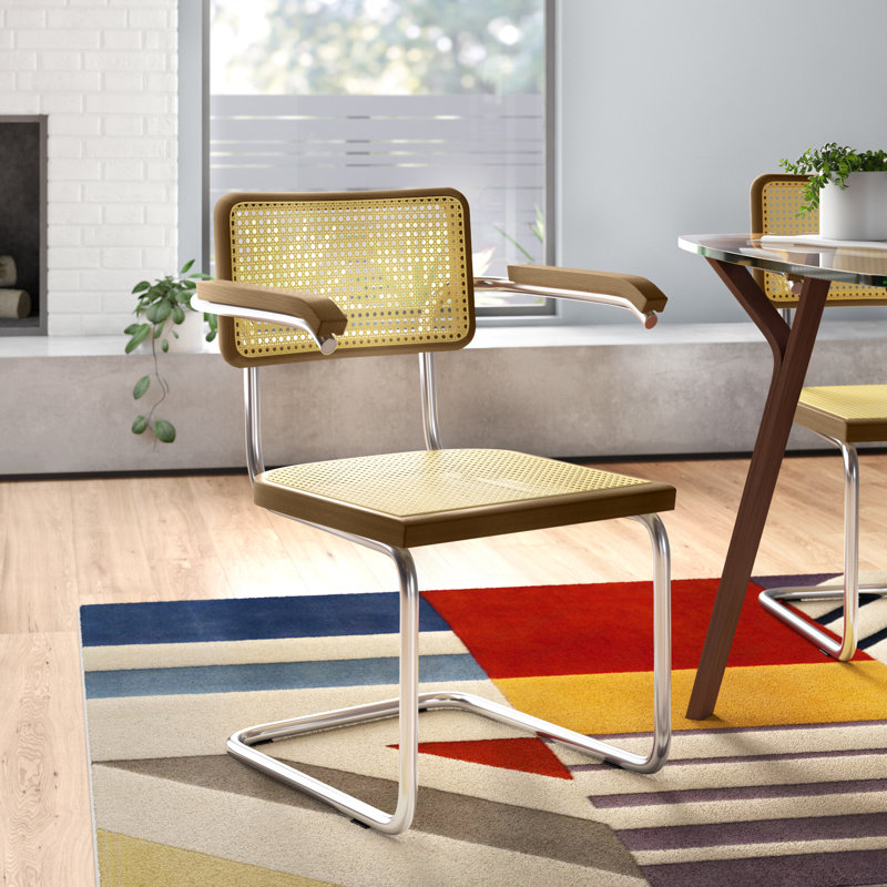 Cesca Cane Dining Arm Chair Armchair, Walnut