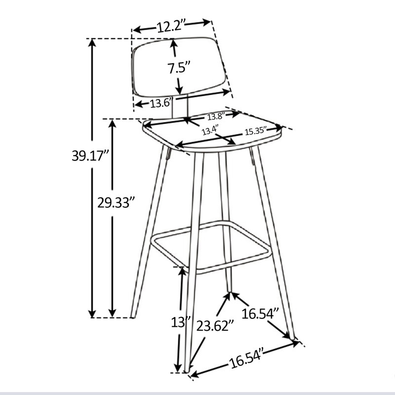 Liela 29.33" Bar Stool(Set of 2), Brown