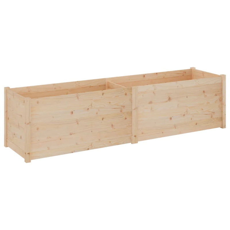 Boîte à fleurs en bois pour l'extérieur, Brun, H 19,7 po x l 78,7 po x P 19,7 po
