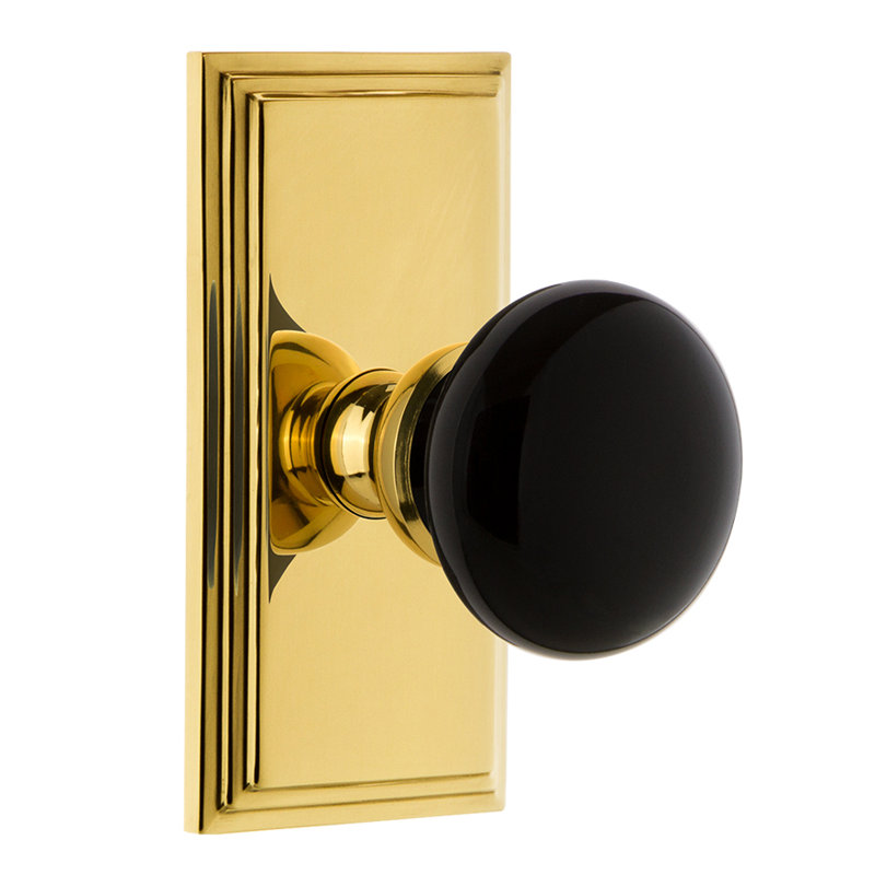 Grandeur Carré Passage avec bouton de porte Coventry, 2-3/4", Laiton poli
