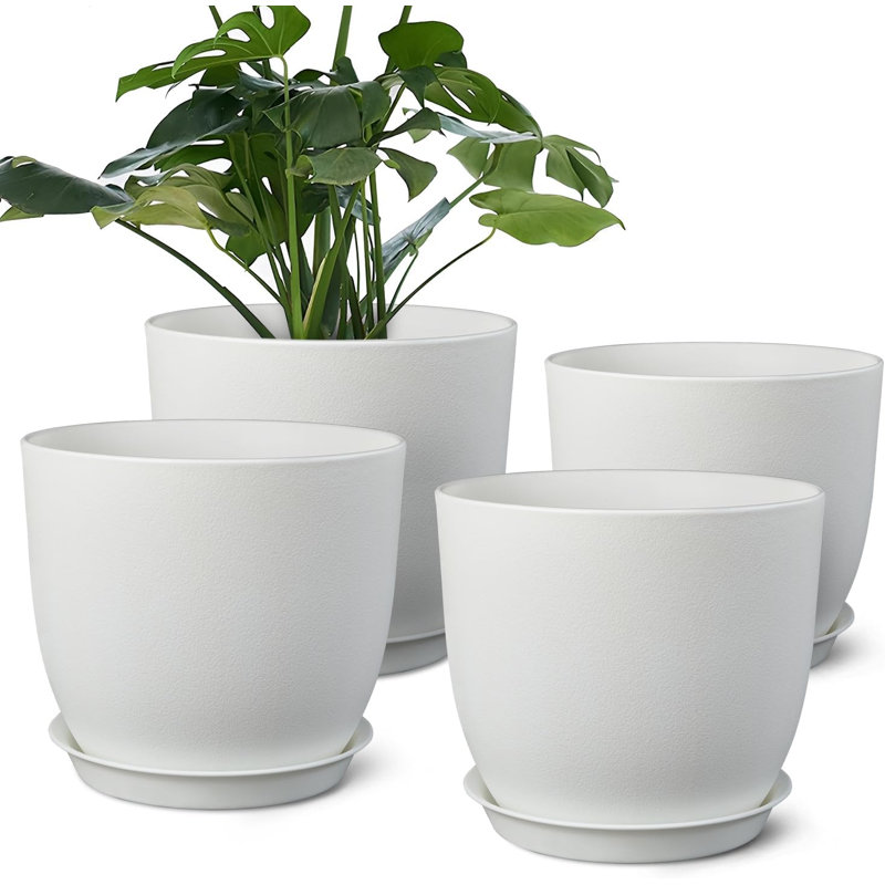 Ensemble de 8 pots à fleurs 8 "avec drainage en filet blanc