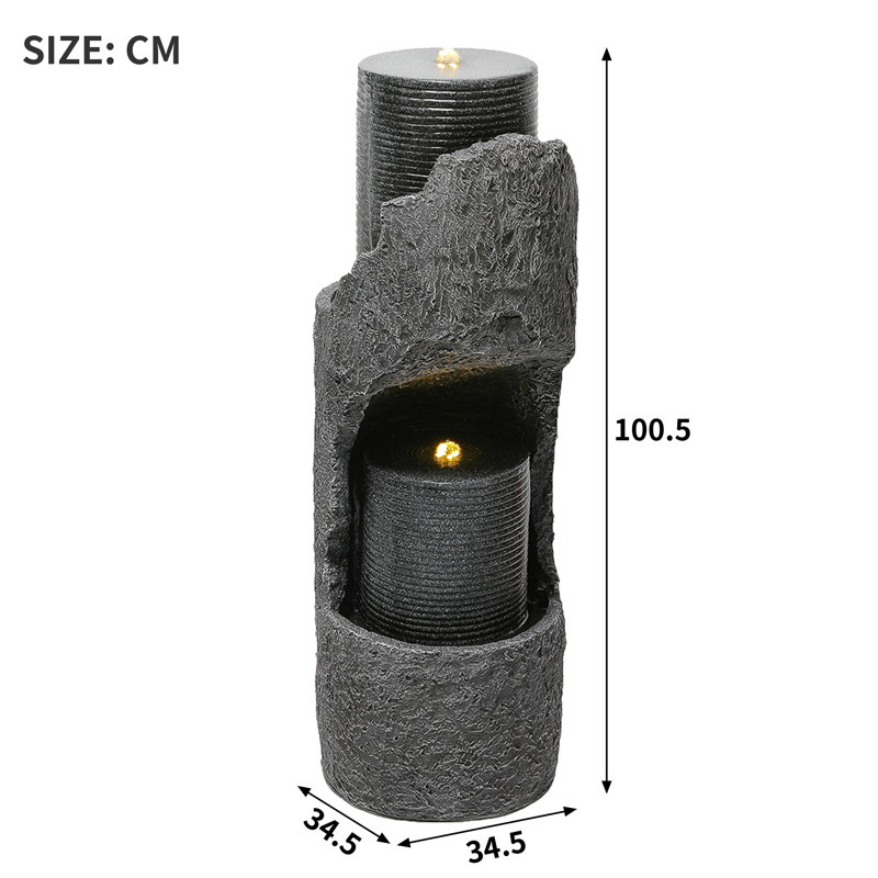 Outdoor Fountain with Lights