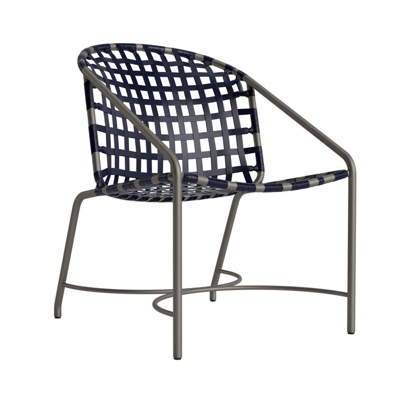 Kantan Outdoor Lounge Chair, Mica/Marine Vinyl Lace