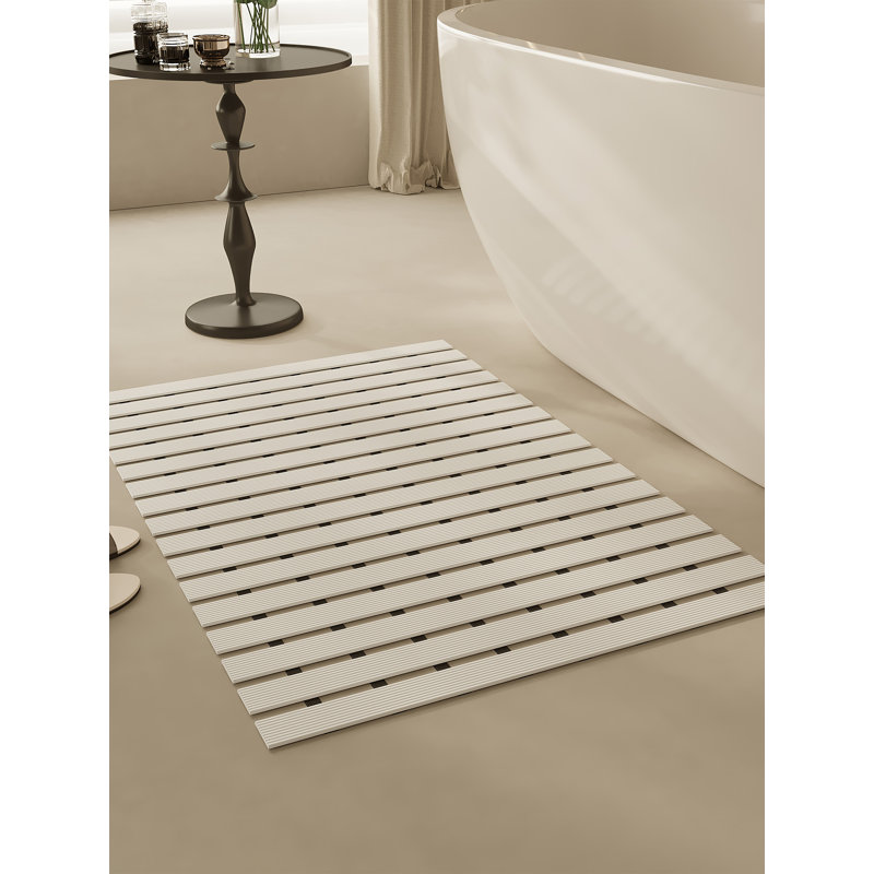 Tapis de douche antidérapant facile à ranger (36 po x 24 po), Blanc