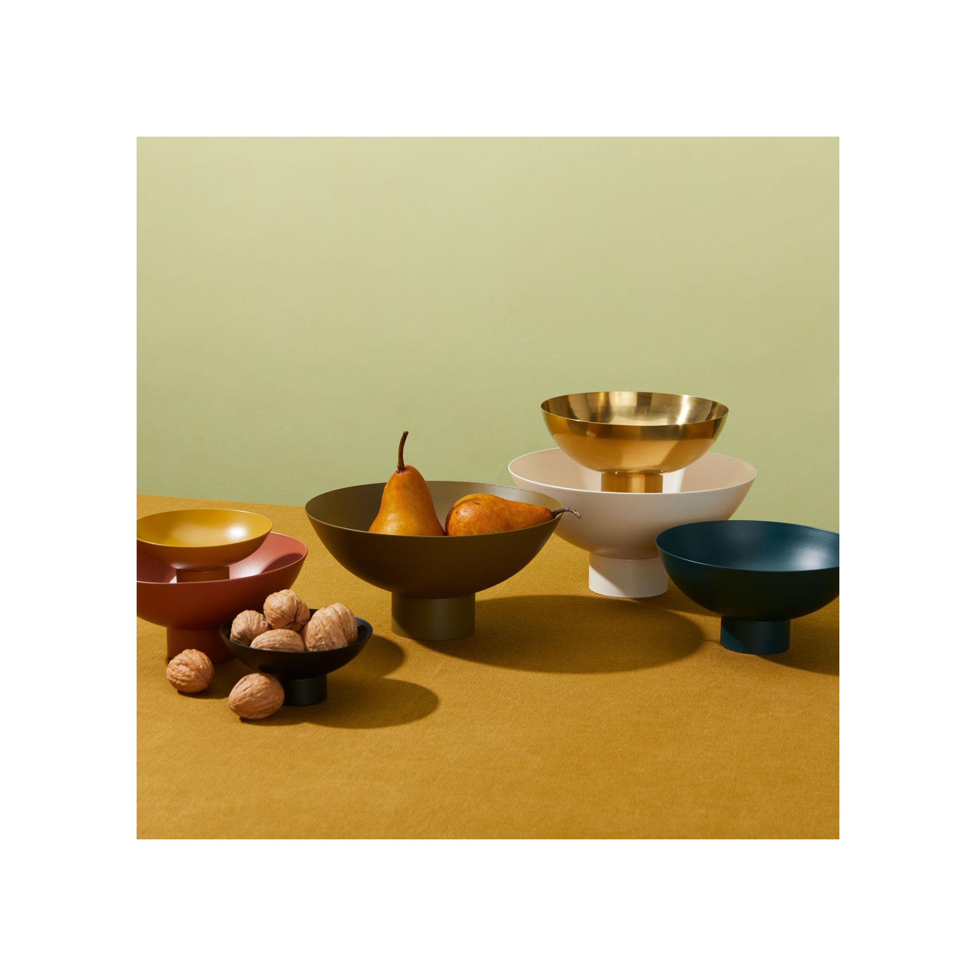 Essential Footed Bowl - Large, 4" H x 8" W, Olive