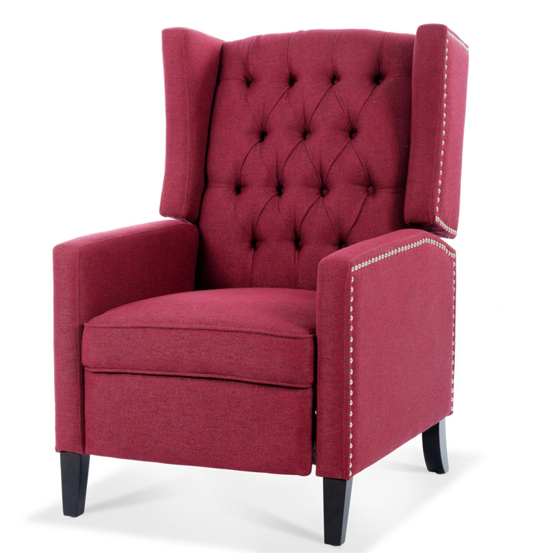 27.16" Wide Manual Wing Chair Recliner, Wine Red