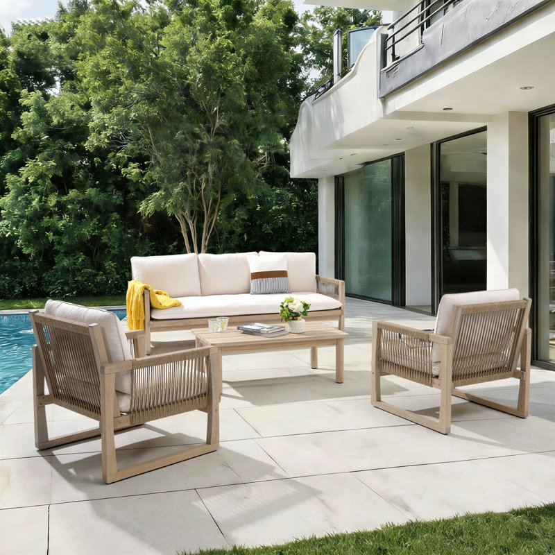 Outdoor 4-piece Conversation Set With Cushions