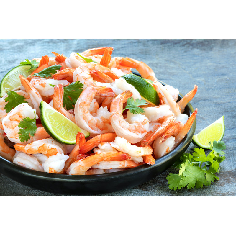 Platter Of Shrimp. by Robynmac - Wrapped Canvas Print, 30cm H x 46cm W
