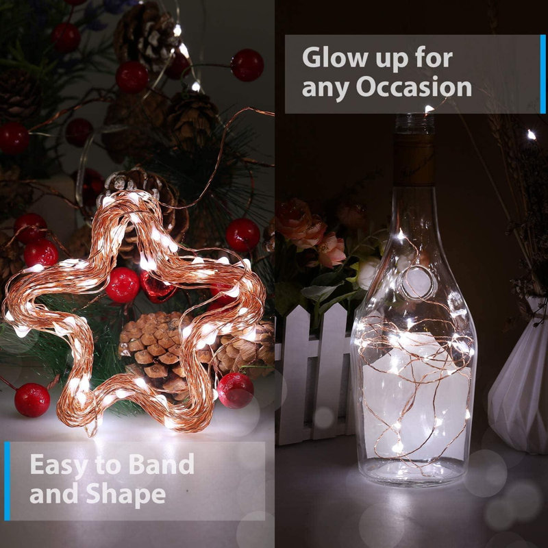 LED Indoor / Outdoor String Lights, 10cm H x 2cm L x 4cm D, White