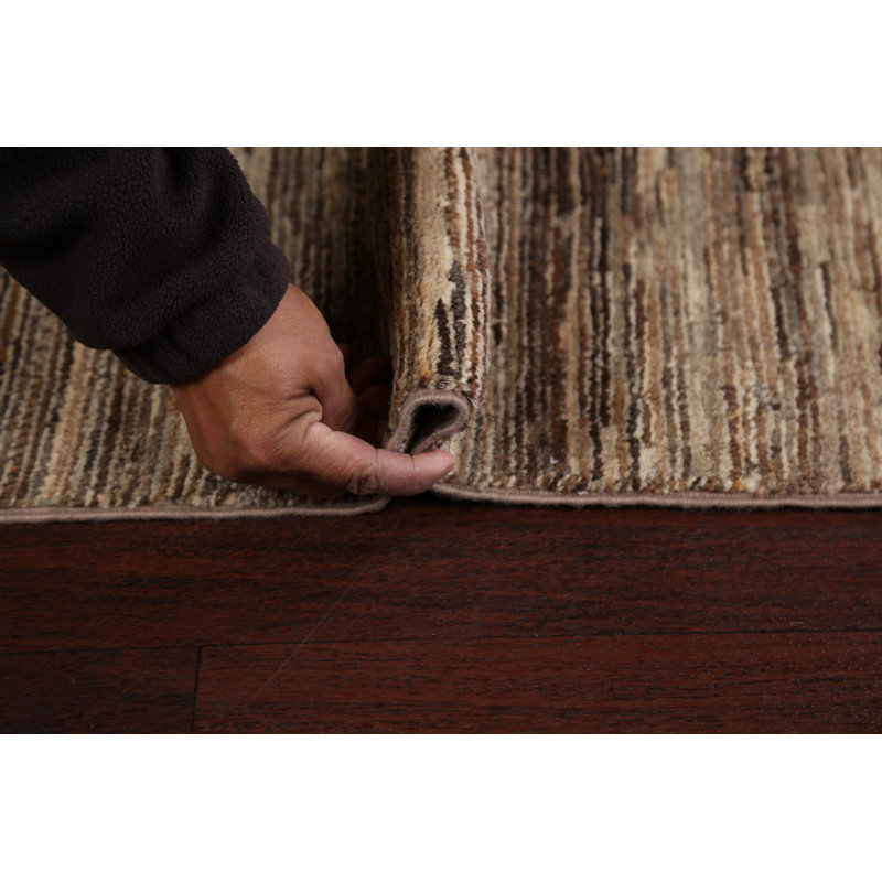 One-of-a-Kind 4'3" X 6' New Age Wool Area Rug in Brown