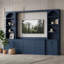 Meuble télé mural moderne avec 6 tiroirs, tablettes ajustables et 2 placards-1921491099