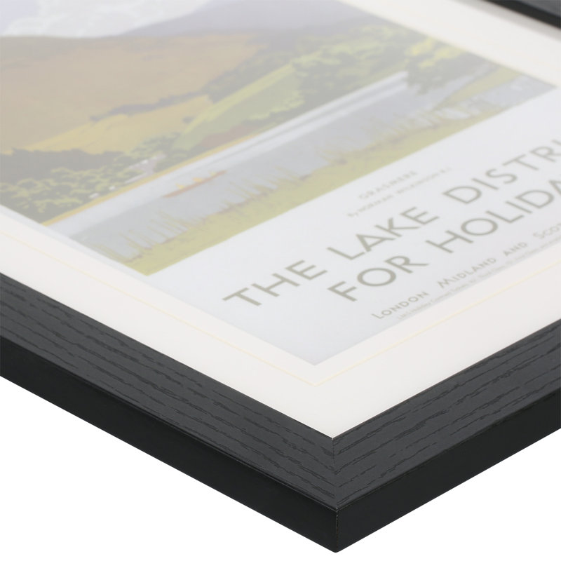 The Lake District - Print, 40cm H x 30cm W, Black Frame, Yellow