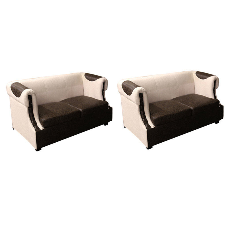 Bancs de style européen, Brun foncé / blanc cassé