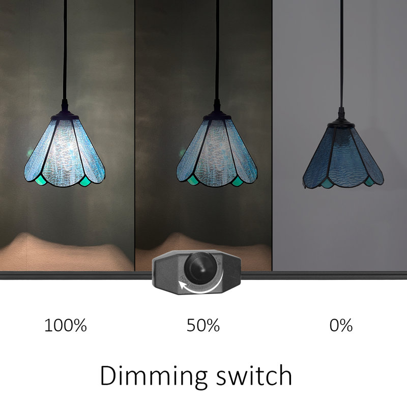 1 luminaire suspendu suspendu de 7 pouces, Bleu