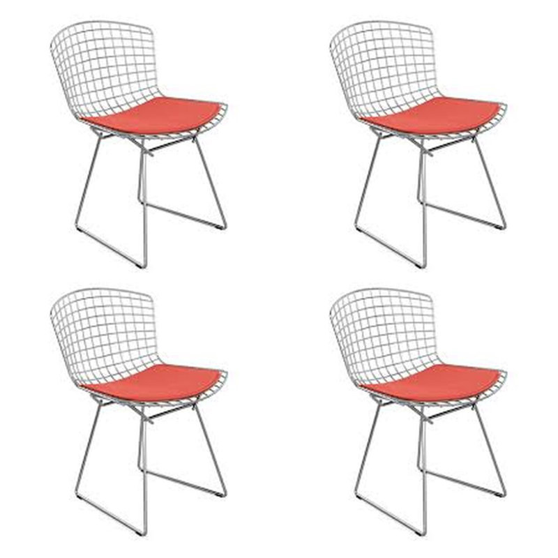 Chaise d'appoint de patio avec coussin Miskell, Rouge