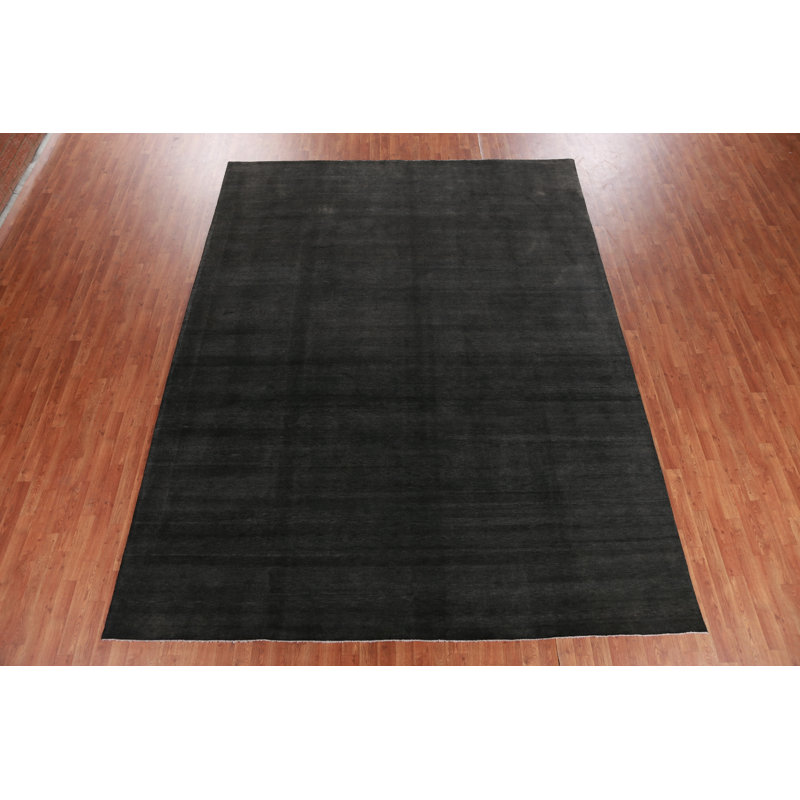 Modern Solid Gabbeh Persian Area Rug 9x12