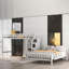 Lit mezzanine simple avec escalier et rangement - Aucun sommier requis, bois de pin durable-669124108