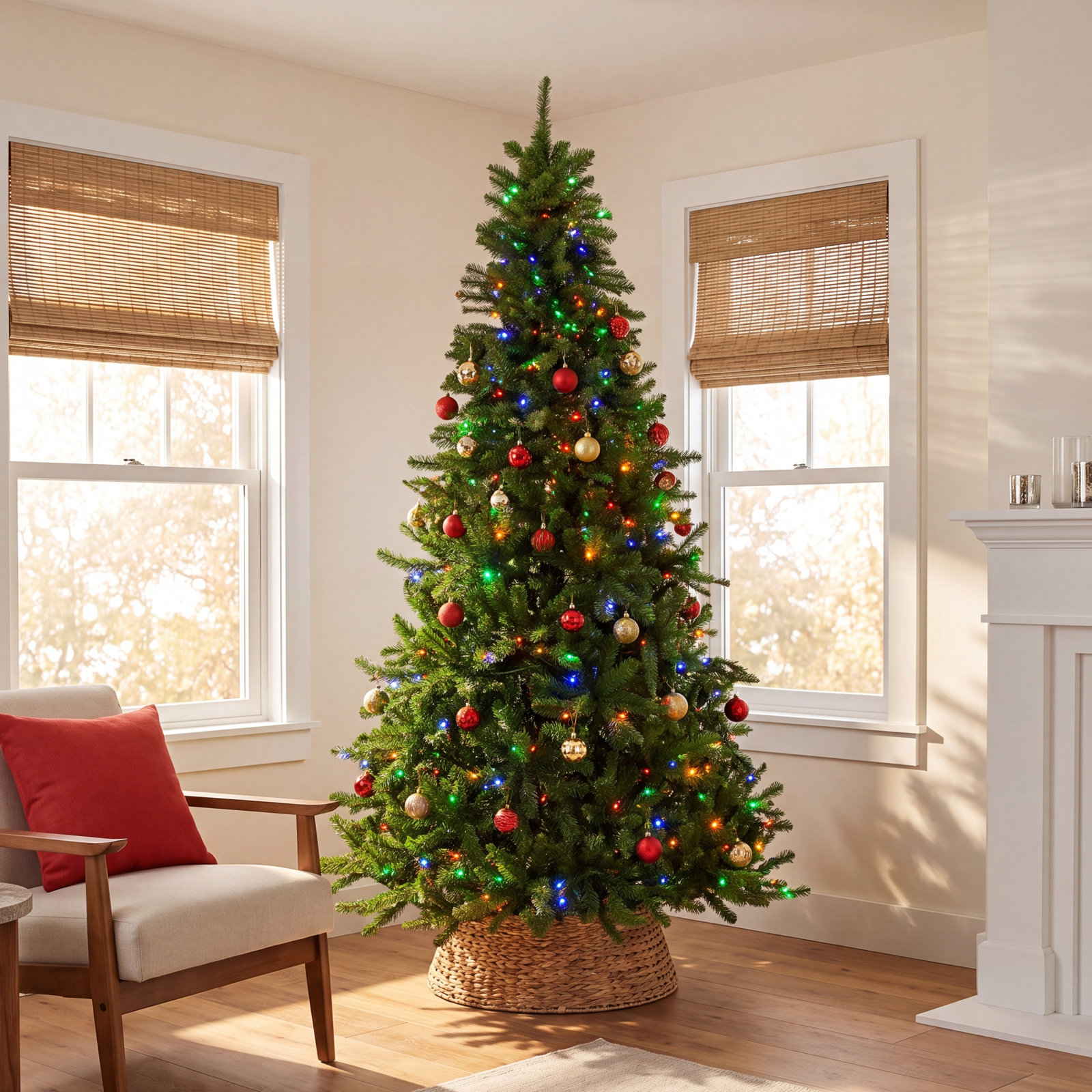 Traditional 7.5' Pre-Lit Pine Tree