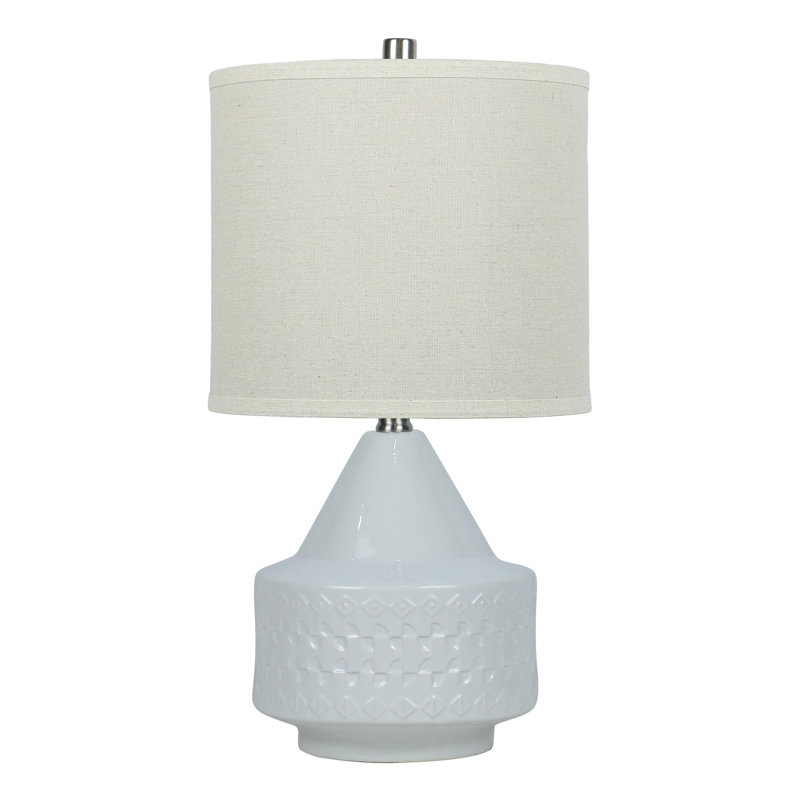 Lampe de table en céramique Claven, Blanc