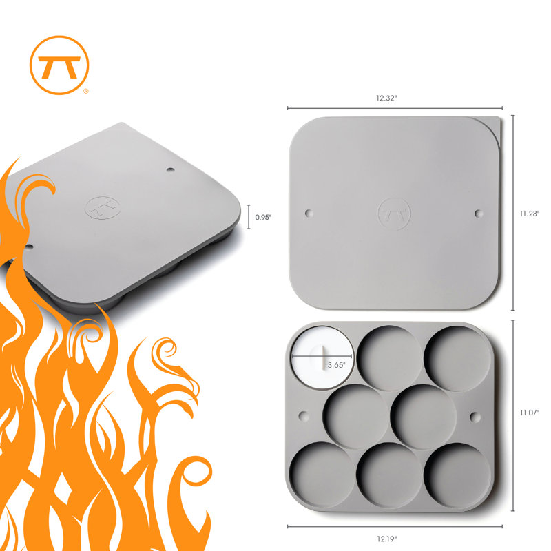 Outset Silicone Burger Press and Storage Tray With Lid, 8 Burger Capacity