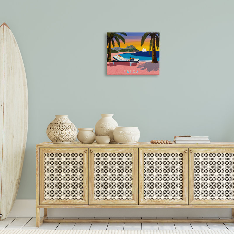 Art mural sur toile Ibiza Tropical Beach View par Amelia Noyes, H 16 po x l 20 po
