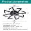 Ventilateur de plafond extra-plat de 81 cm (32 po) à 8 pétales avec lumière DEL intégrée et contrôle par application (noir)