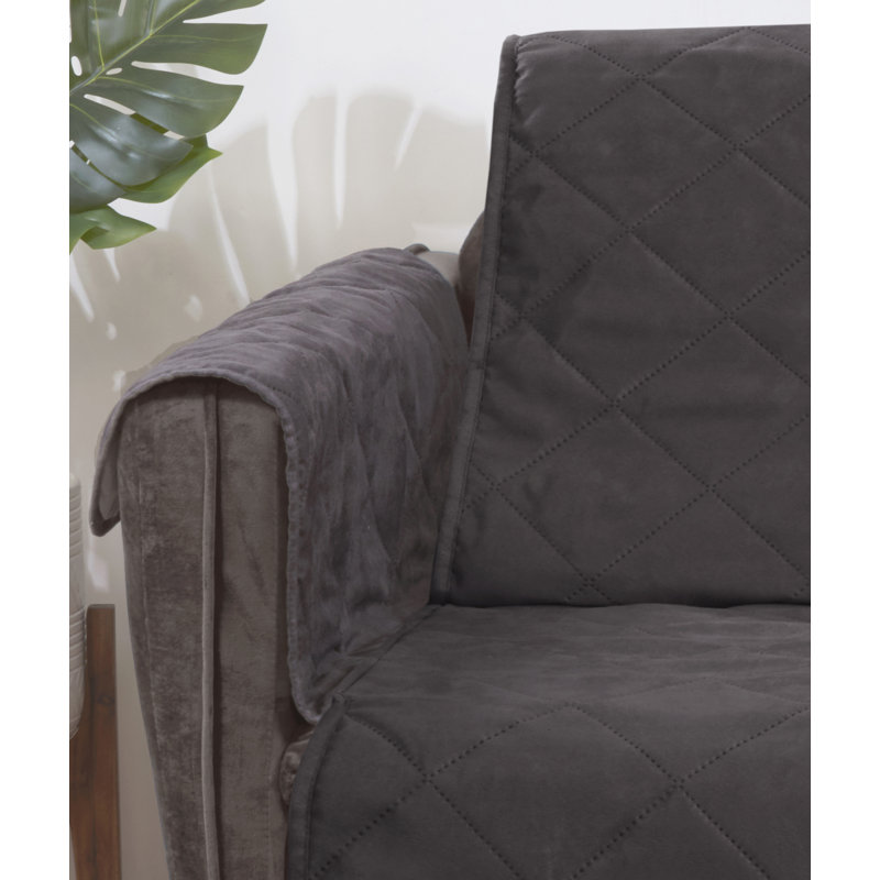 Alyssia Box Cushion Sofa Slipcover, Grey
