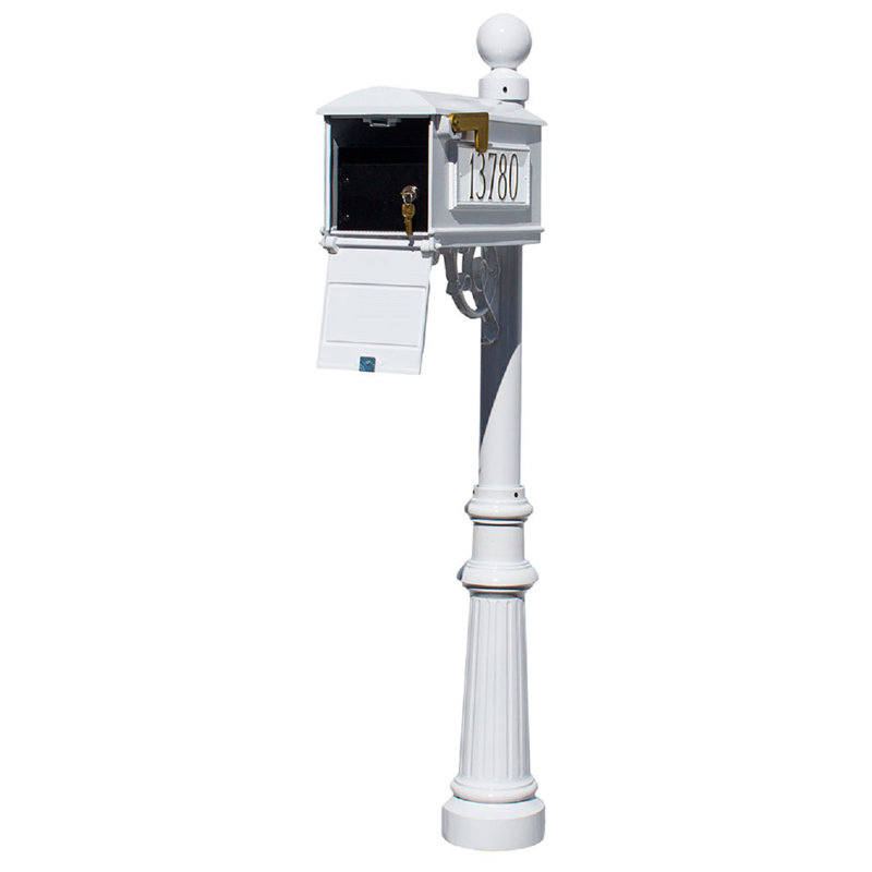 Lewiston Aluminum Post Mounted Mailbox, Yes