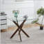 Table de salle à manger avec pieds croisés en métal, table de cuisine moderne pour le salon, table carrée-2003735371