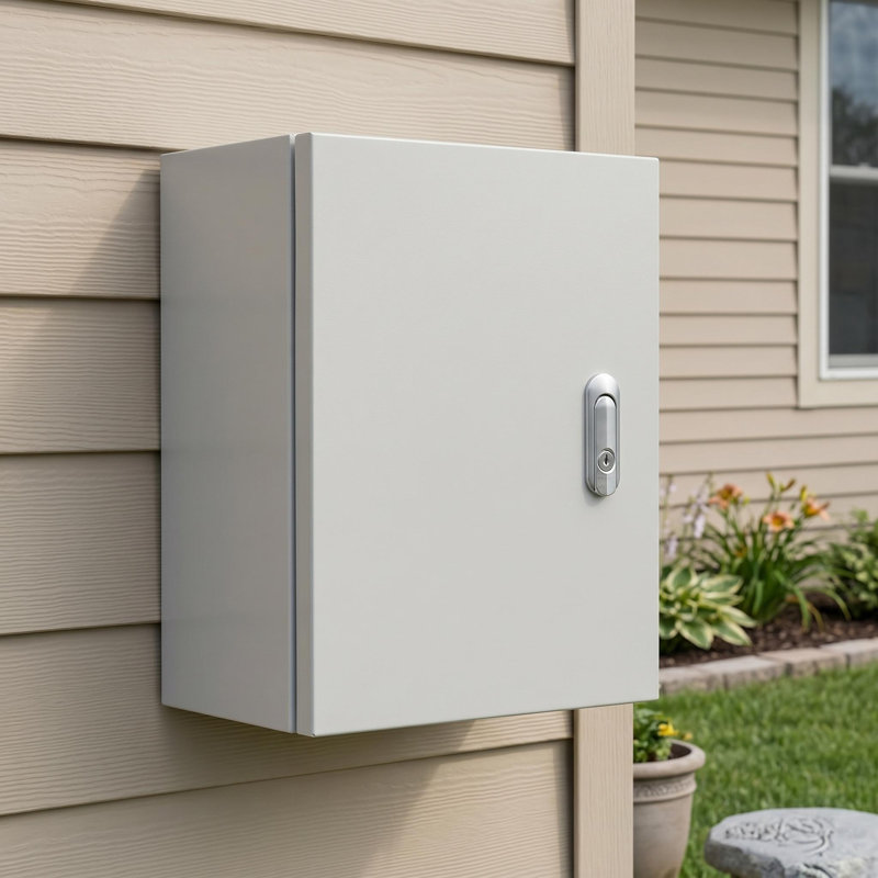 Steel Enclosure Electrical Junction Box with Mounting Plate for Indoor and Outdoor, 12" H x 10" W x 6" D