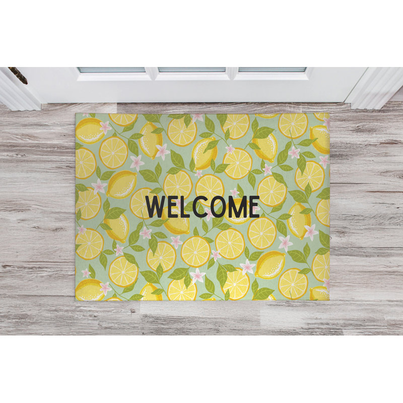 Paillasson Lemons, Menthe, L 24 po x L 36 po