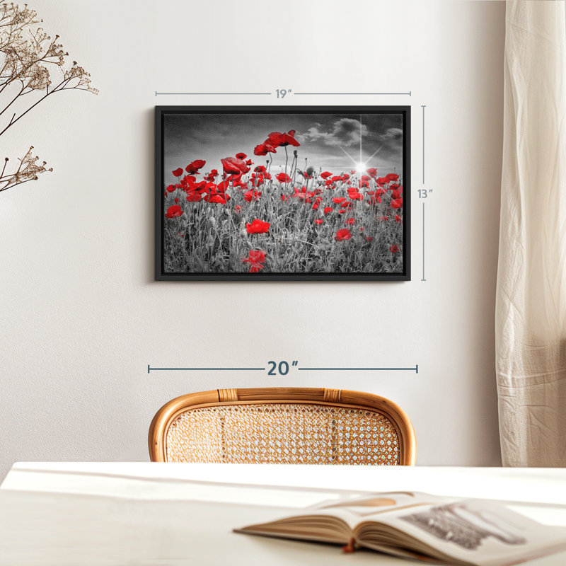 Floral et botanique «Red Poppies Pop», H 13 po x l 19 po