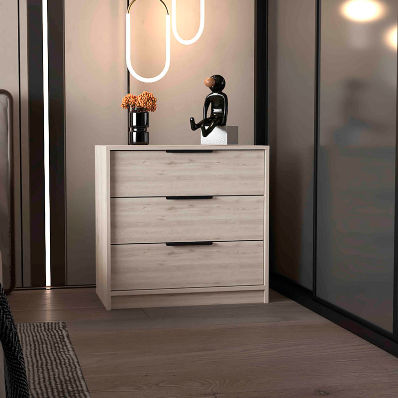 Anayelly 27.6'' W 3 - Drawer Dresser, Light Beige