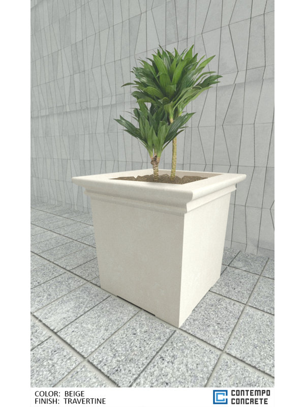 Pot à fleurs Nova, Beige travertin
